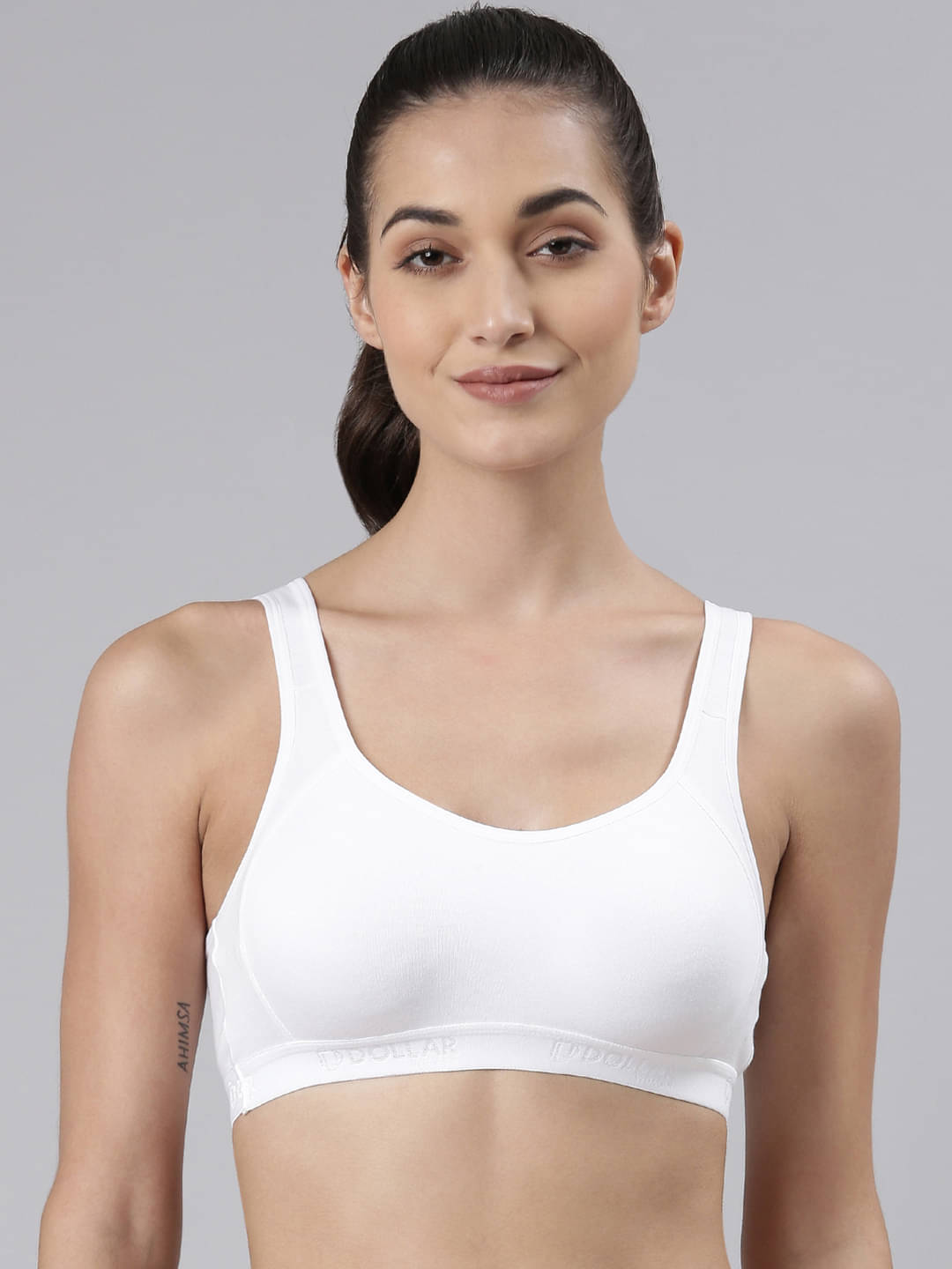     			Dollar Missy - White Cotton Non Padded Women's T-Shirt Bra ( Pack of 1 )