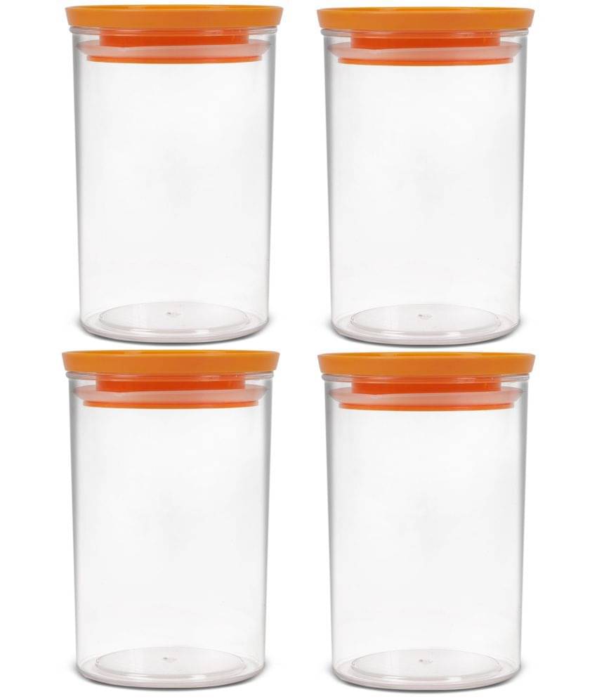     			HomePro - Premium Excellent unbreakable airtight High quality transparent plastic storage container with air vent lid pack of 4, food-grade, Bpa-free, round, 1400ml Orange