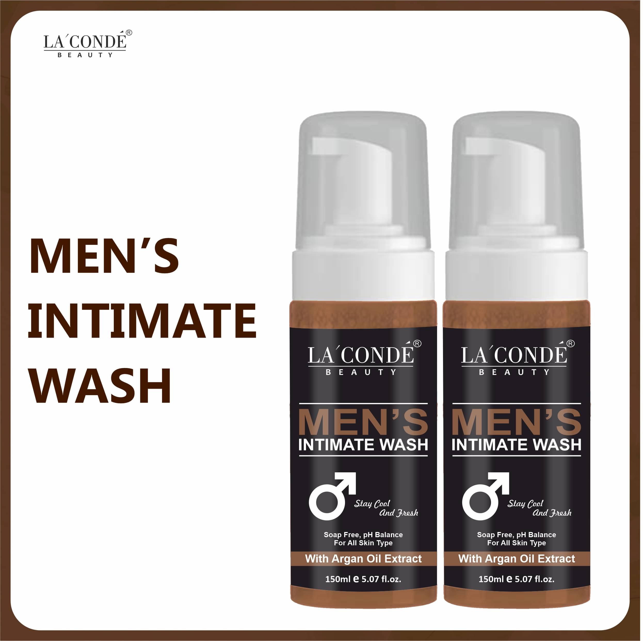 La'Conde Reduce Bad Odour with Argan Oil Extract Men's Intimate Wash Assorted 150 Pcs Pack of 2 La'Conde Reduce Bad Odour with Argan Oil Extract Men's Intimate Wash Assorted 150 Pcs Pack of 2