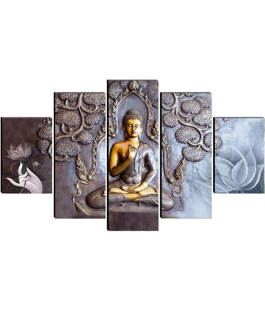 SNDArt Set Of 5 Lord Buddha Wall Paintings For Home Decor 18 x 30 inch SNDArt Set Of 5 Lord Buddha Wall Paintings For Home Decor 18 x 30 inch