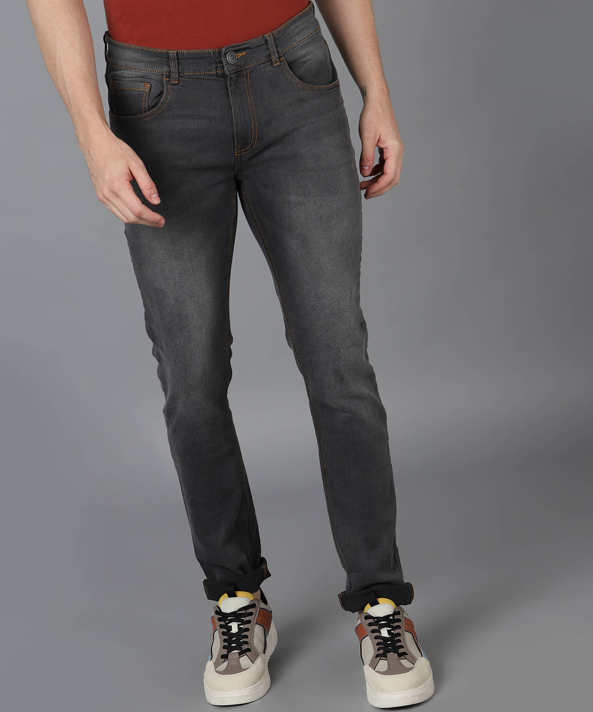 Urbano Fashion - Grey Denim Slim Fit Men's Jeans ( Pack of 1 ) Urbano Fashion - Grey Denim Slim Fit Men's Jeans ( Pack of 1 )