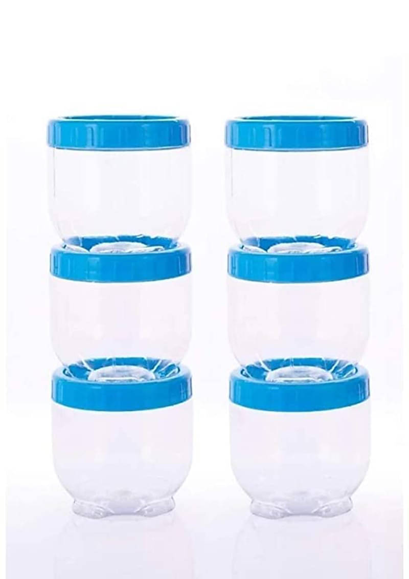     			Woolco - interlock Light Blue Plastic Spice Container ( Set of 6 ) - 600