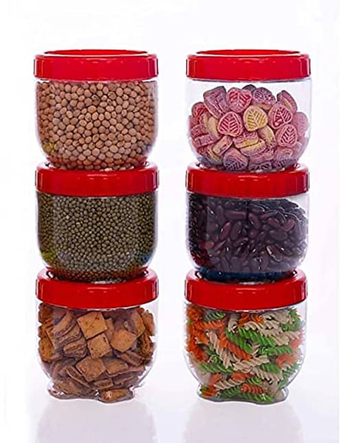     			Woolco - interlock Red Plastic Spice Container ( Set of 6 ) - 600