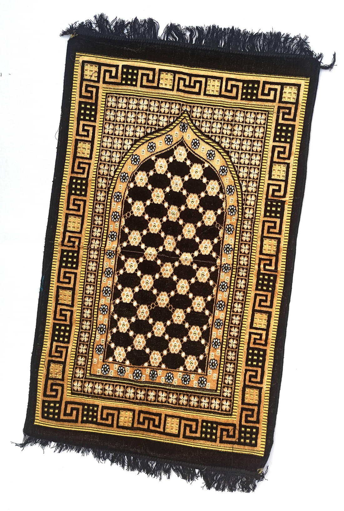 ALRAZA LOOMS Black Single Anti-skid Velvet Prayer Mat ( 110 X 70 cm ) ALRAZA LOOMS Black Single Anti-skid Velvet Prayer Mat ( 110 X 70 cm )