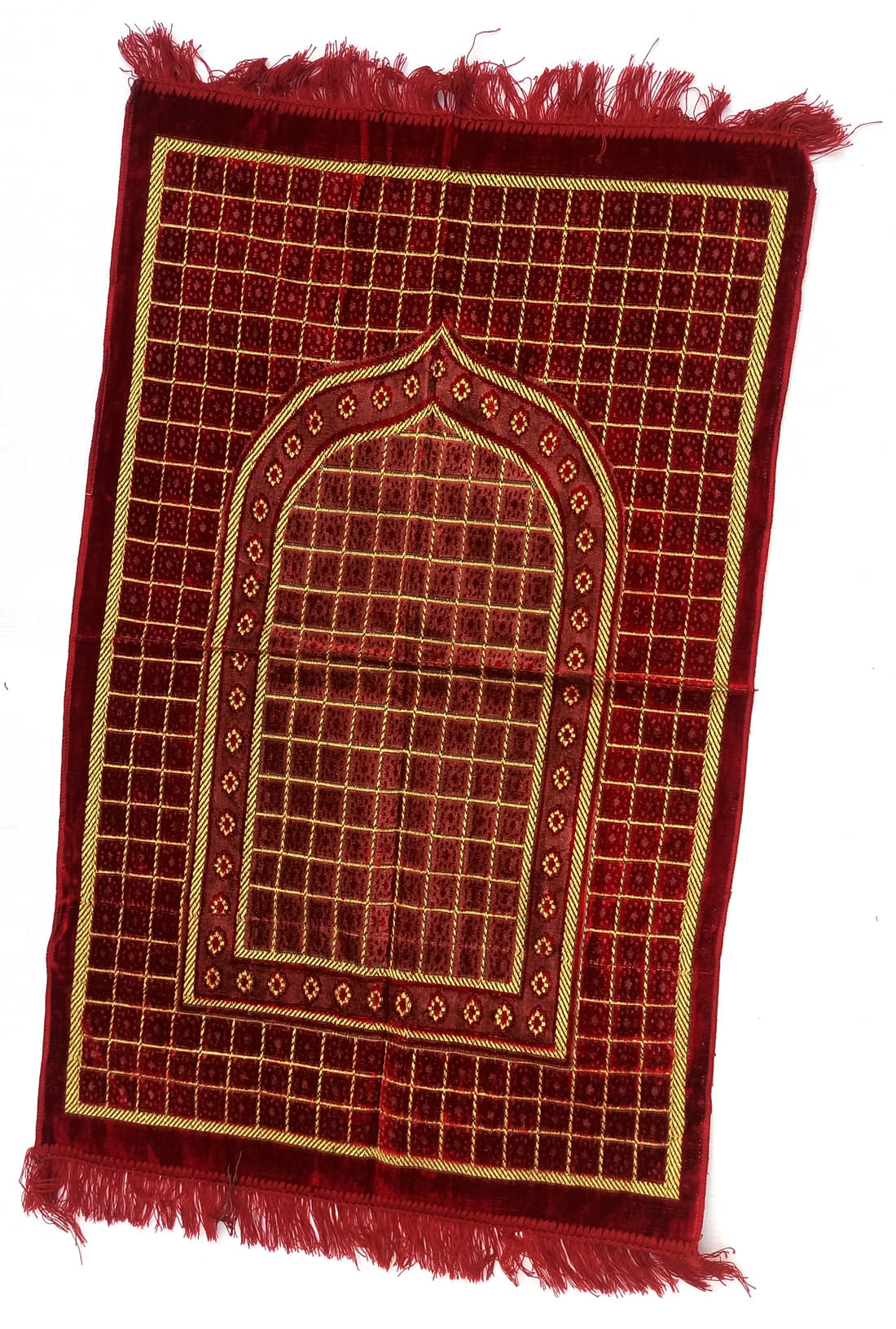     			ALRAZA LOOMS Red Single Anti-skid Velvet Prayer Mat ( 110 X 70 cm )