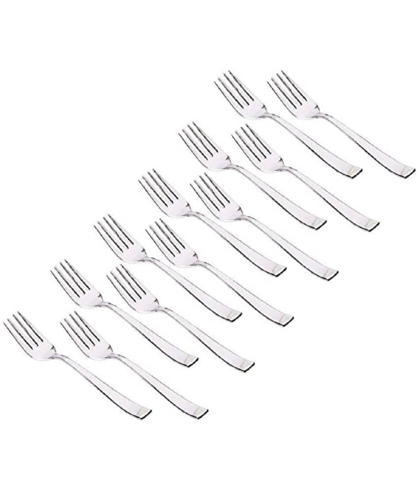 Analog kitchenware - Silver Stainless Steel Salad Fork ( Pack of 12 )