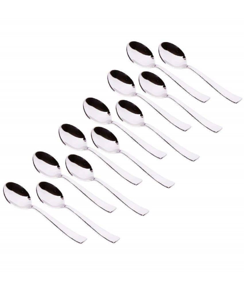 Analog kitchenware - Silver Stainless Steel Baby Spoon ( Pack of 12 )