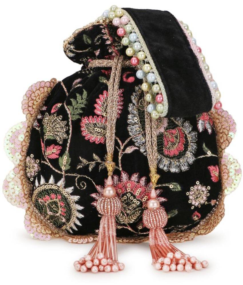     			Anekaant - Black Fabric Potli