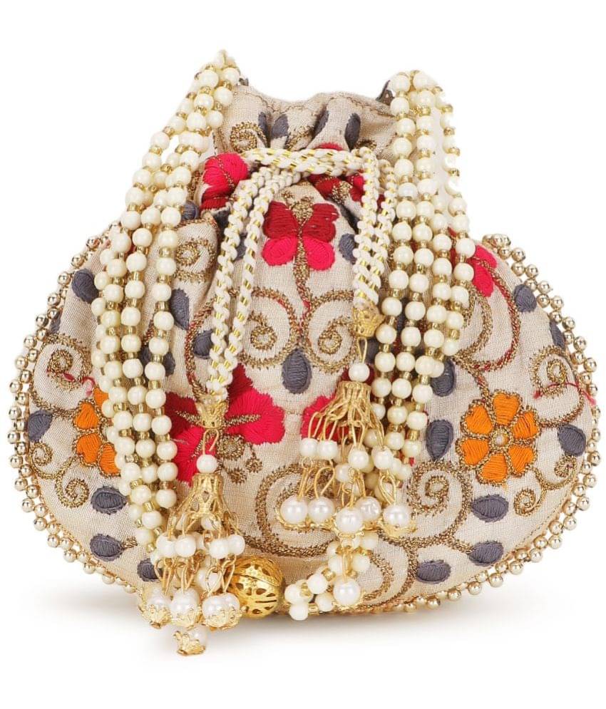     			Anekaant - Cream Fabric Potli