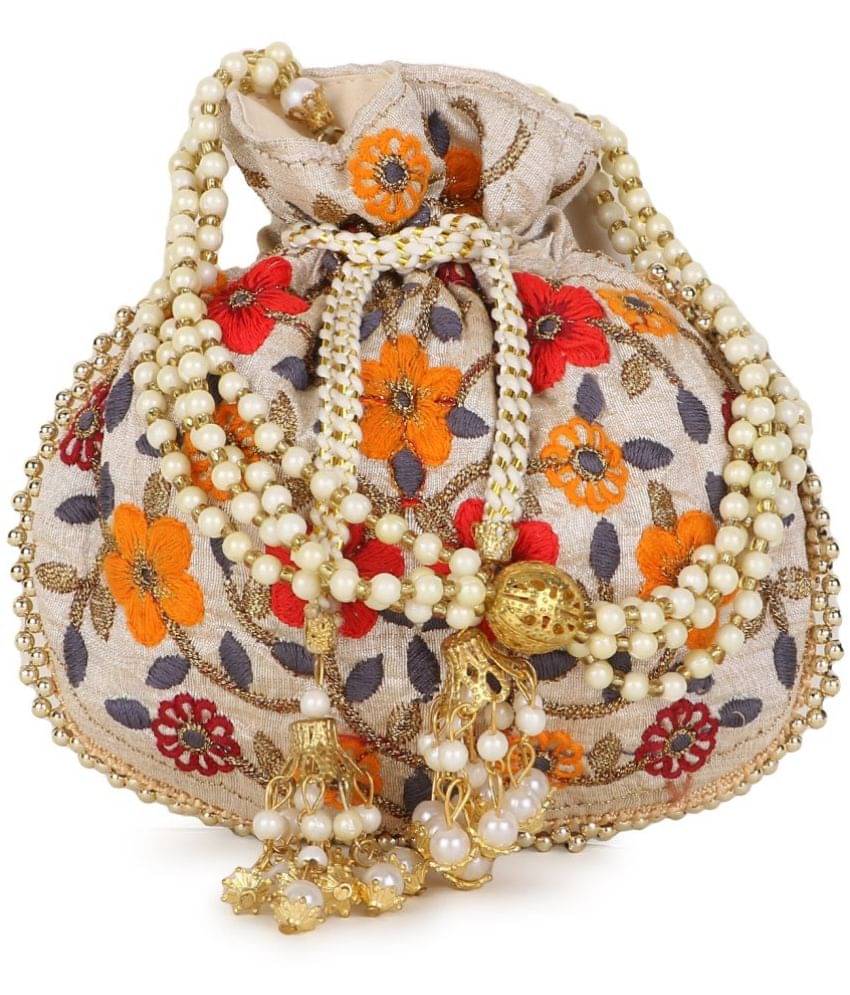     			Anekaant - Cream Fabric Potli