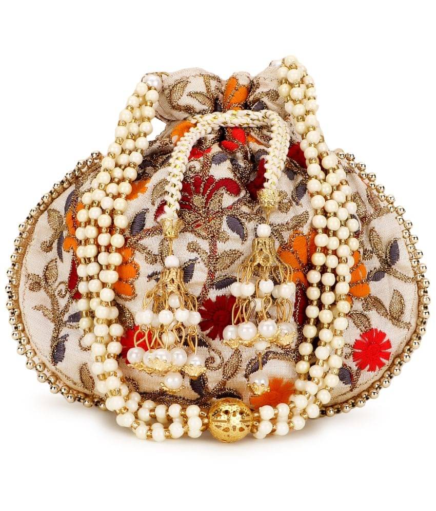    			Anekaant - Cream Fabric Potli