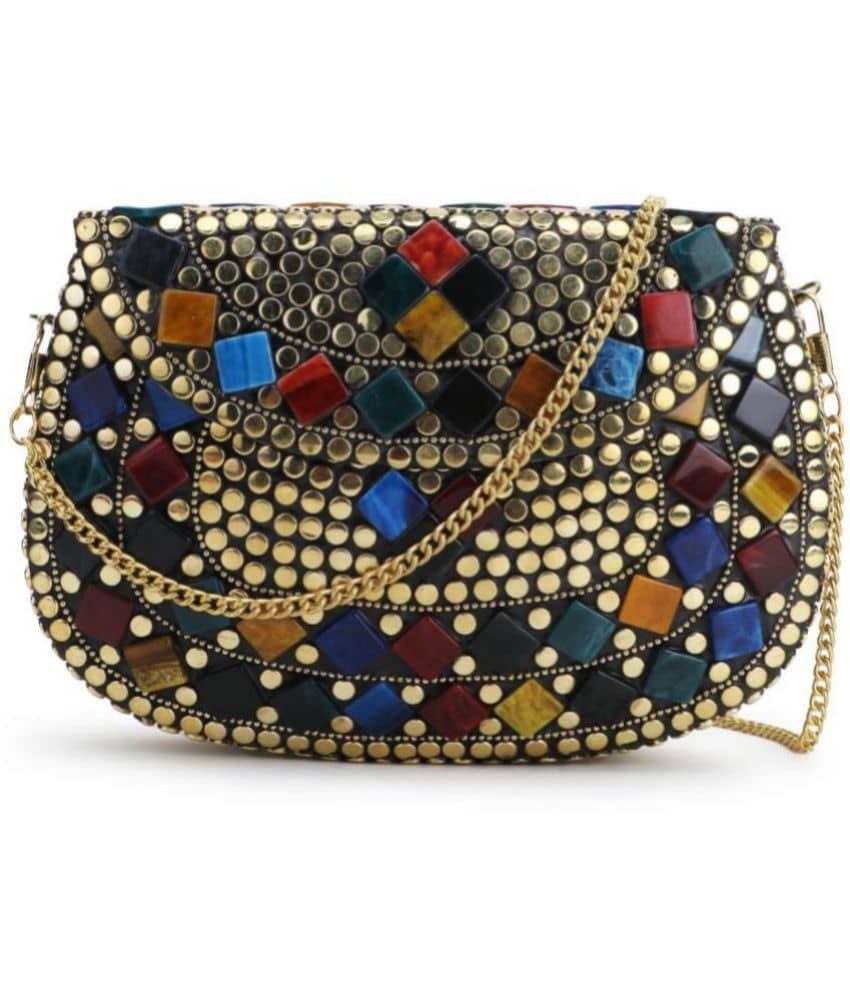 Anekaant - Gold Fabric Box Clutch - Handbags | Buy online on ZillyBuy