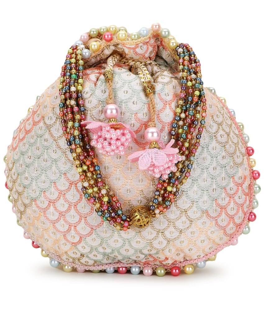     			Anekaant - Off White Fabric Potli