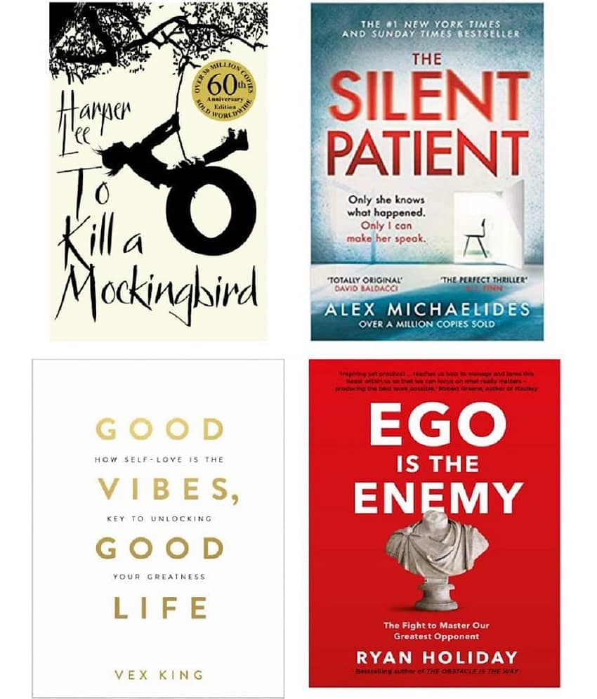 ( Combo of 4 books ) Ego Is The Enemy & The Silent Patient & To Kill A Mockingbird & Good Vibes, Good Life - Paperback - Stationery | Buy online on ZillyBuy