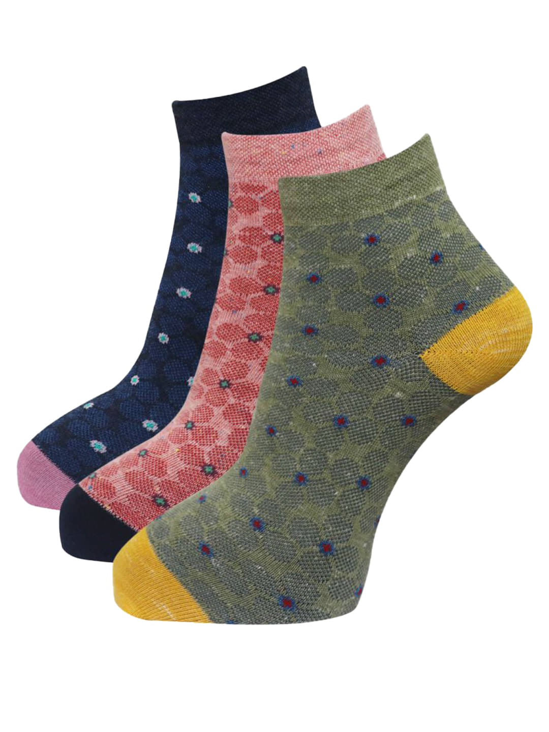     			Dollar - Multicolor Cotton Women's Ankle Length Socks ( Pack of 3 )