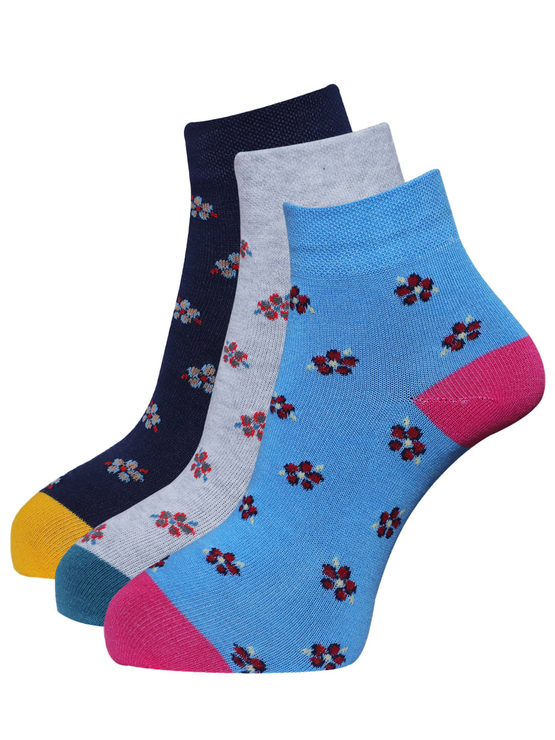 Dollar - Multicolor Cotton Women's Ankle Length Socks ( Pack of 3 ) Dollar - Multicolor Cotton Women's Ankle Length Socks ( Pack of 3 )