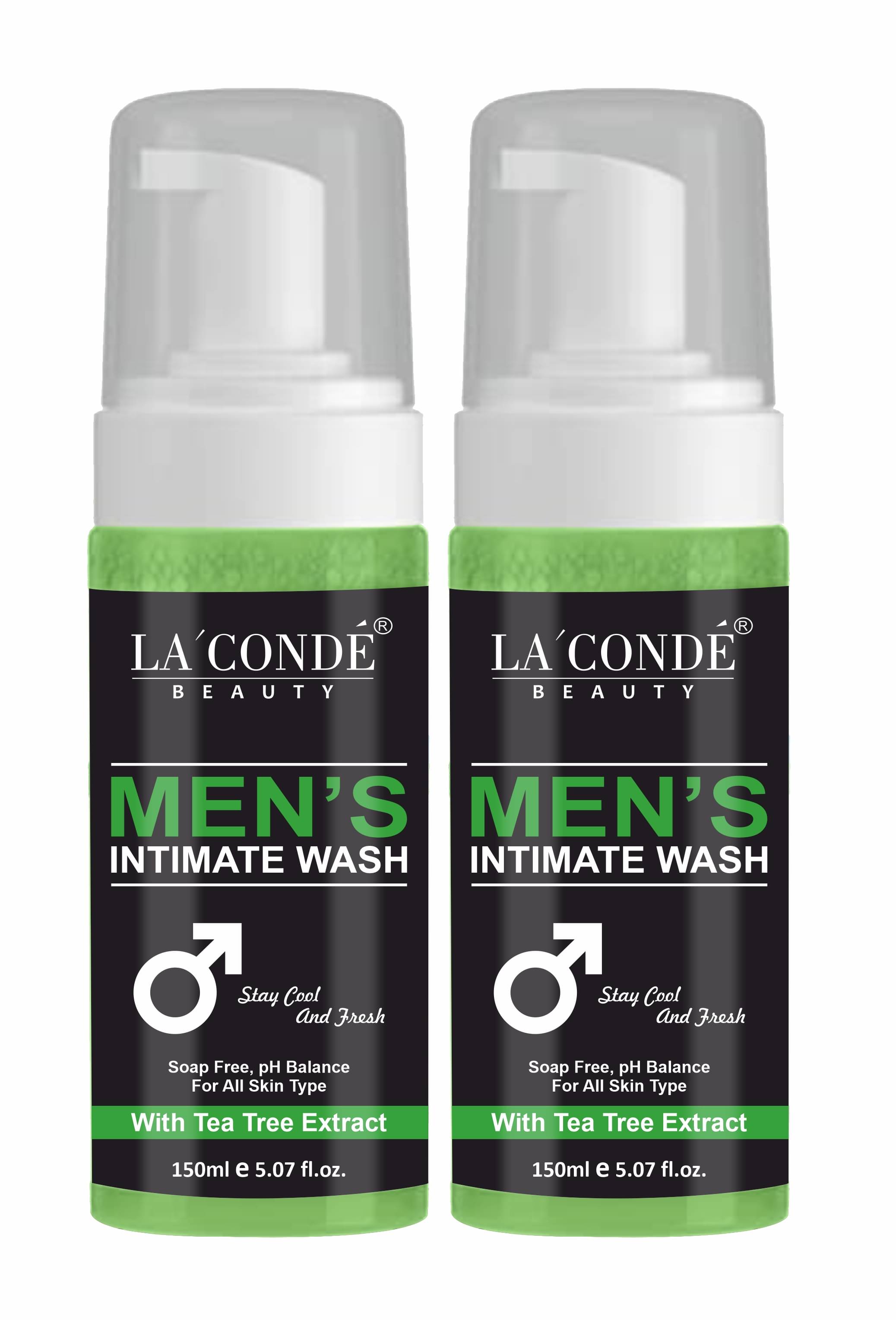     			La'Conde Reduce Bad Odour with Tea Tree Extract Men's Intimate Wash Green 150 Pcs Pack of 2