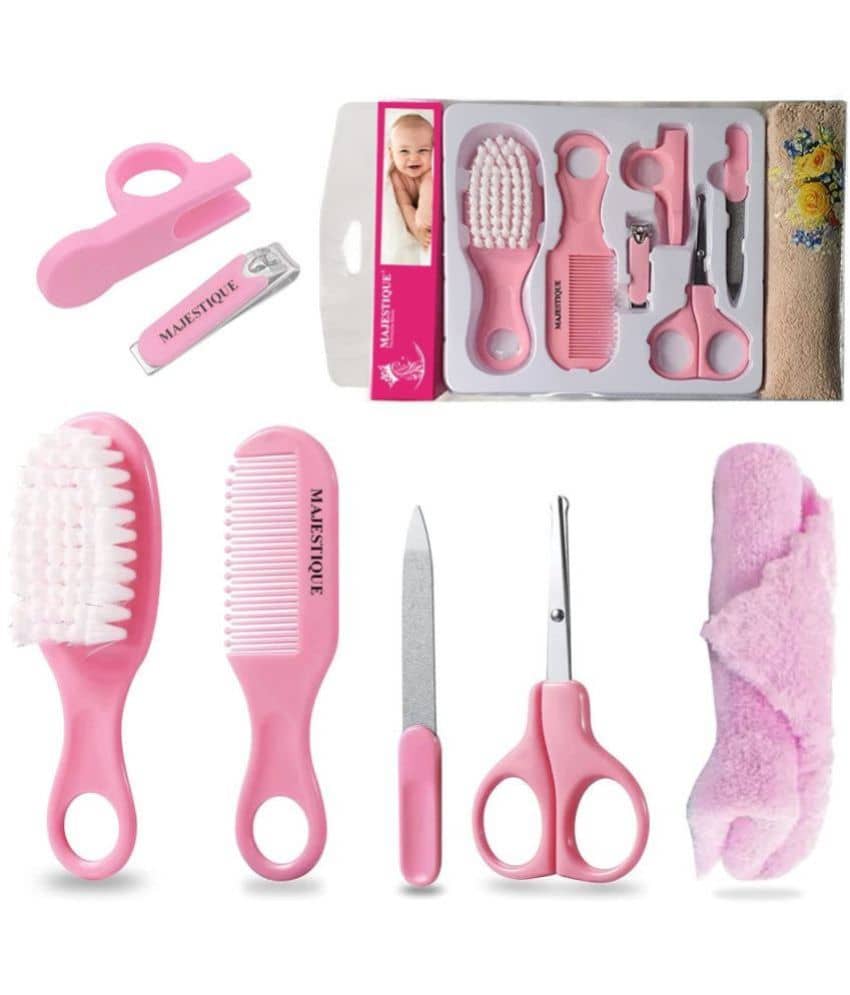 Majestique Baby Grooming Set, Brush, Comb, Clipper, File & Baby Towel for Kids - Color May Vary