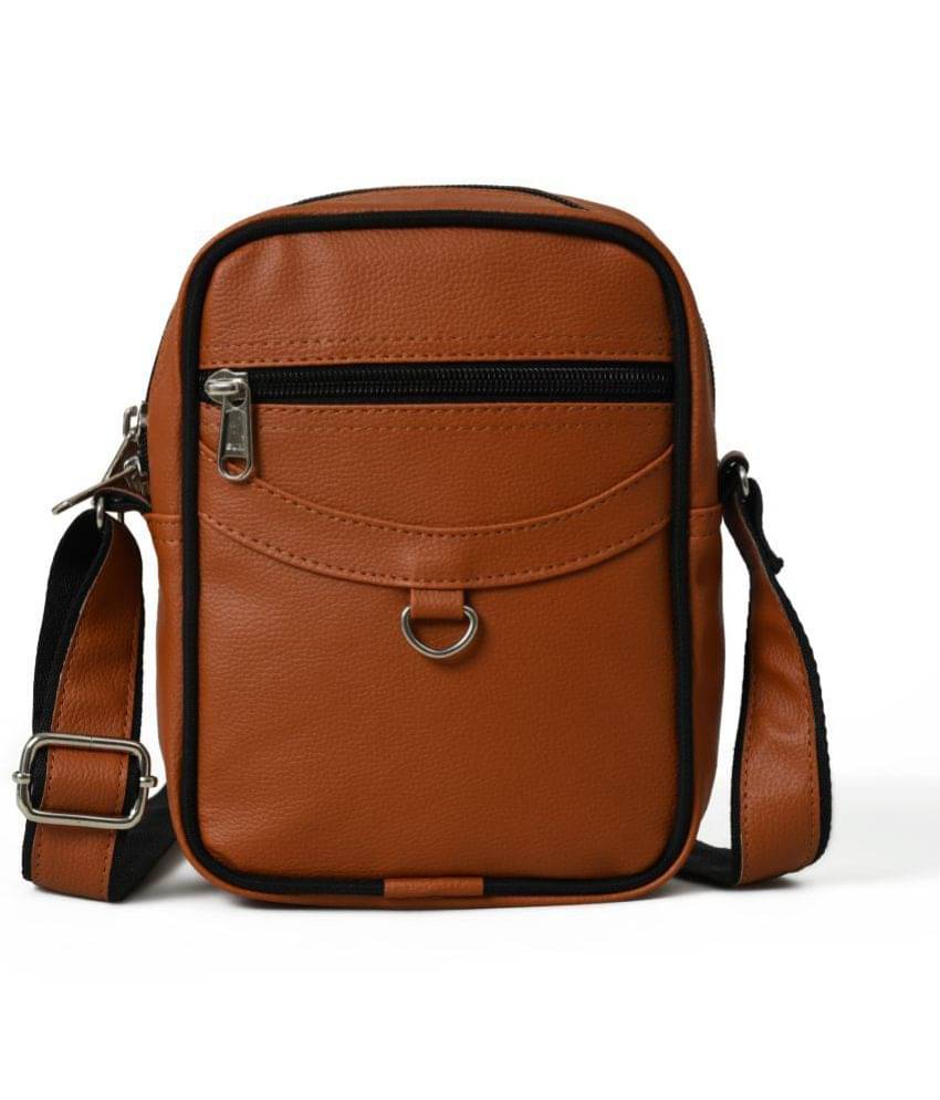     			MATRICE - Brown Solid Messenger Bag