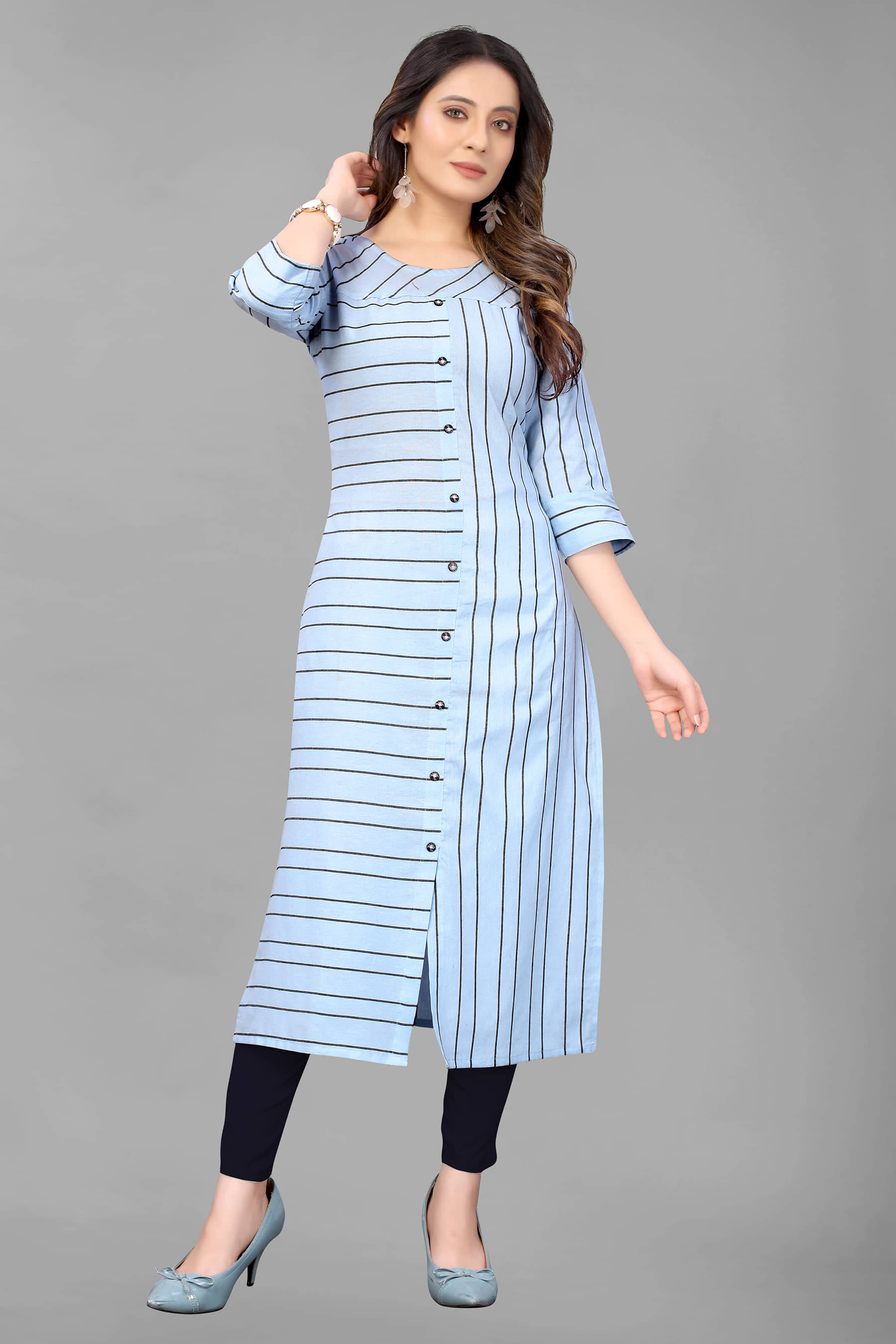 MEHZEEL FAB - Blue Straight Cotton Blend Women's Stitched Salwar Suit ( Pack of 1 )