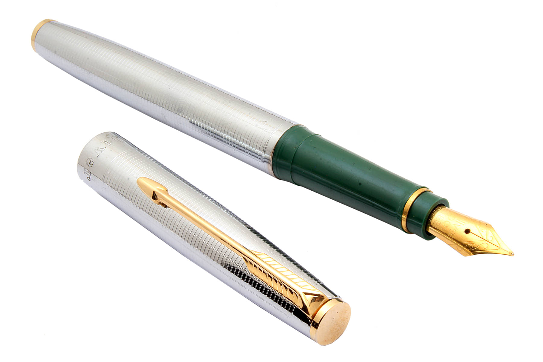     			Srpc Oliver 48 Cornet Stainless Steel 3in1 ink filling mechanism Fountain Pen Golden Trims Green Grip