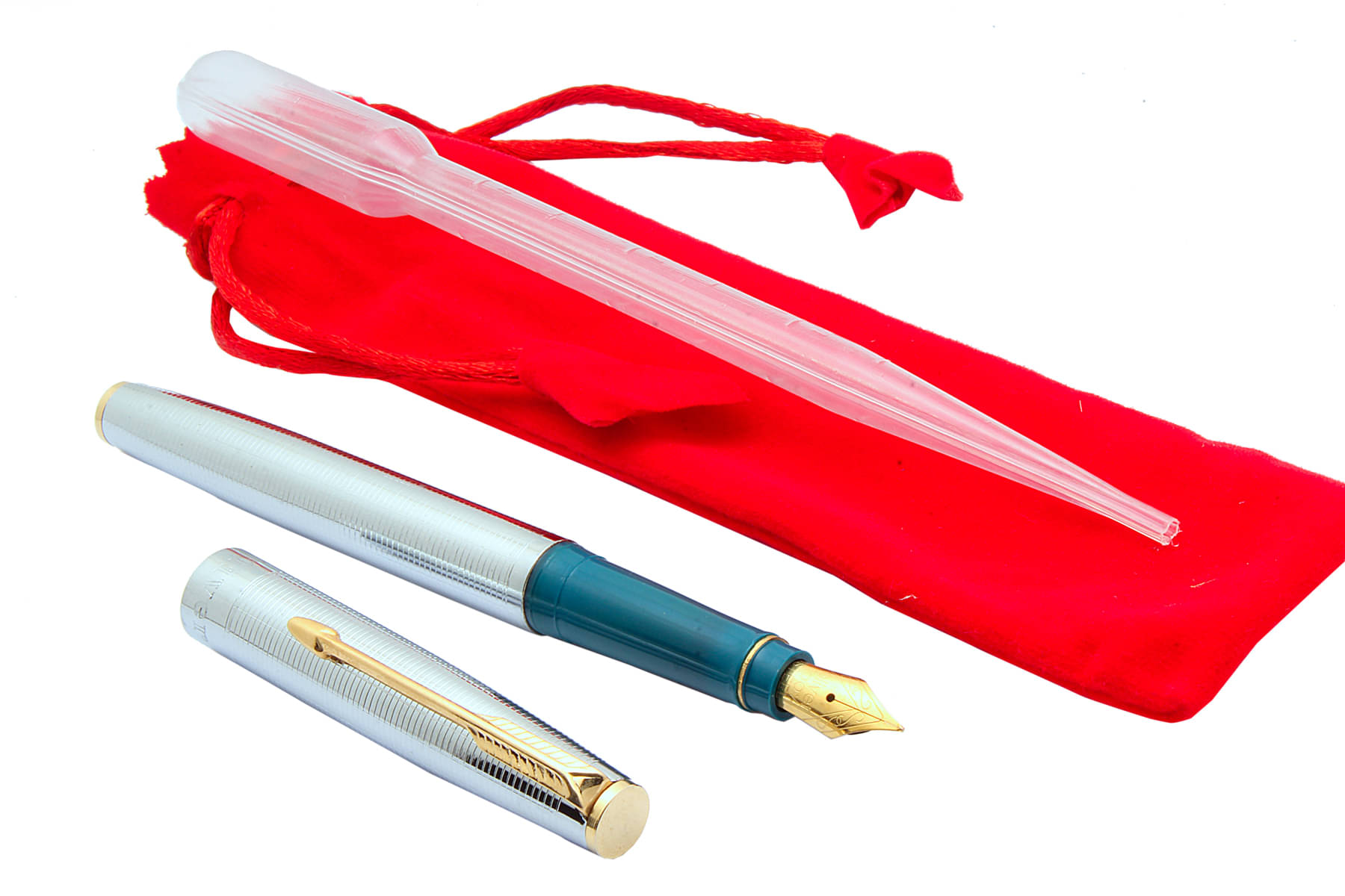     			Srpc Oliver 48 Cornet Stainless Steel 3in1 ink filling mechanism Fountain Pen Golden Trims Teal Blue Grip