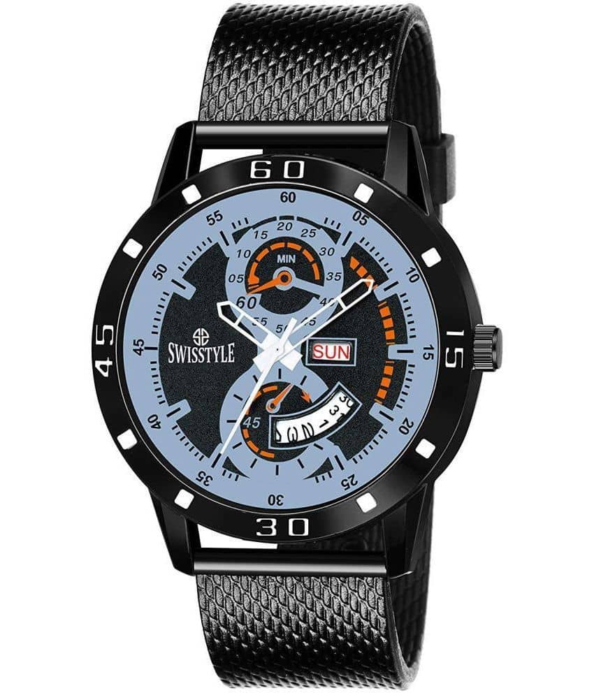 Swisstyle - Black Leather Analog Men's Watch