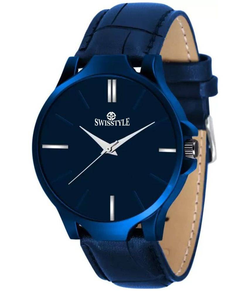     			Swisstyle - Blue Leather Analog Men's Watch