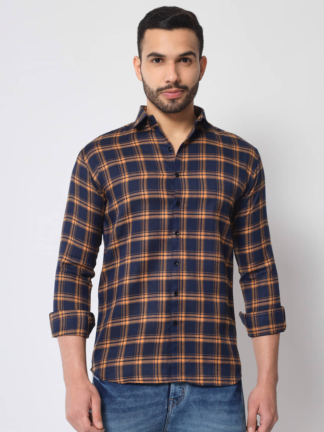 VERTUSY - Navy 100% Cotton Regular Fit Men's Casual Shirt ( Pack of 1 )