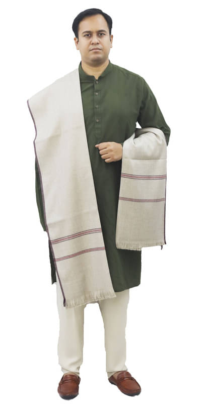     			Vrinde Off White Solid Shawl - ( Pack of 1 )
