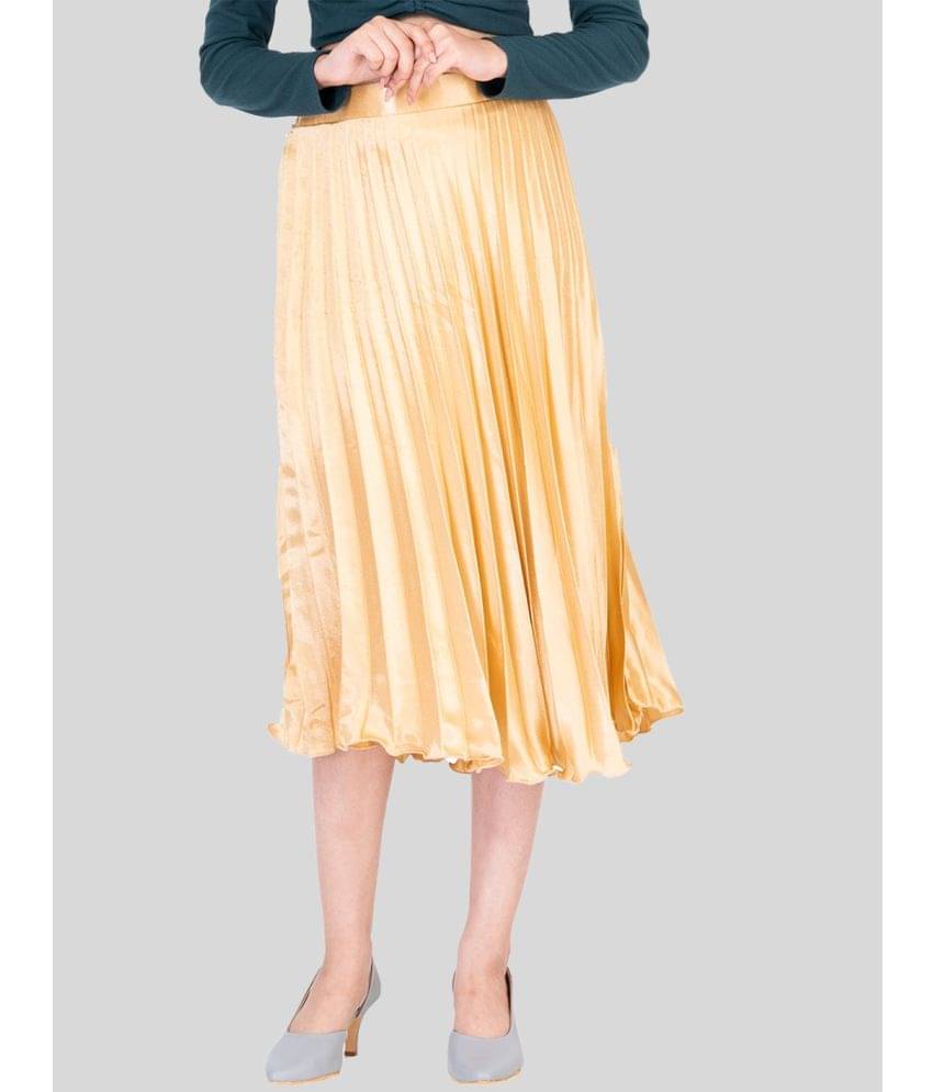 powermerc - Gold Satin Women's Flared Skirt ( Pack of 1 ) powermerc - Gold Satin Women's Flared Skirt ( Pack of 1 )