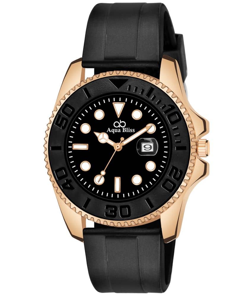 AQUA BLISS - Black Silicon Analog Men's Watch