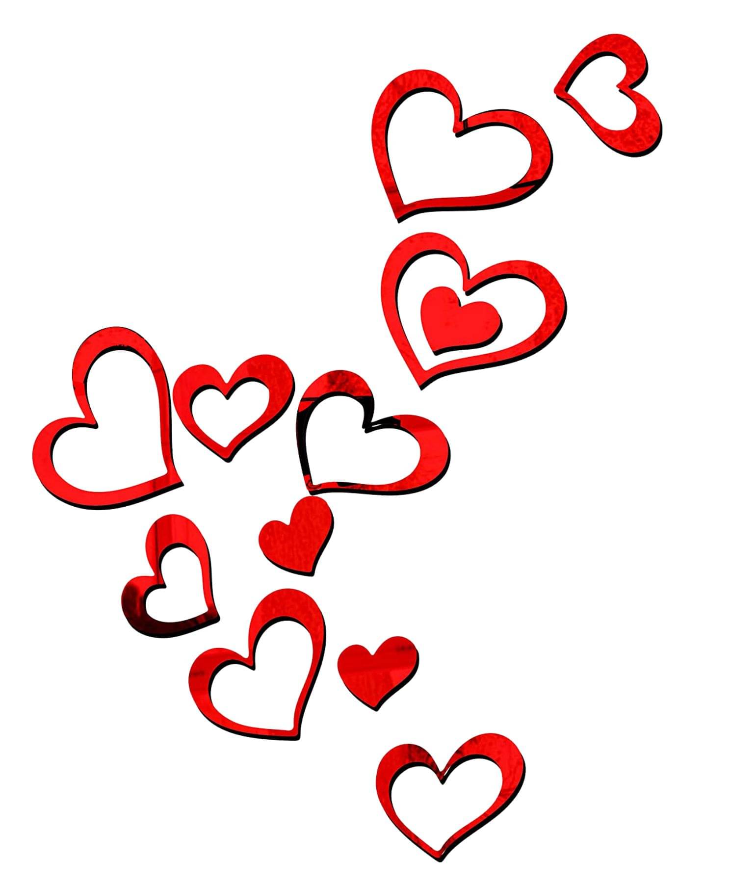 Asmi Collection Self Adhesive 12 Red Acrylic Mirror Hearts Wall Sticker ( 110 x 60 cms ) Asmi Collection Self Adhesive 12 Red Acrylic Mirror Hearts Wall Sticker ( 110 x 60 cms )