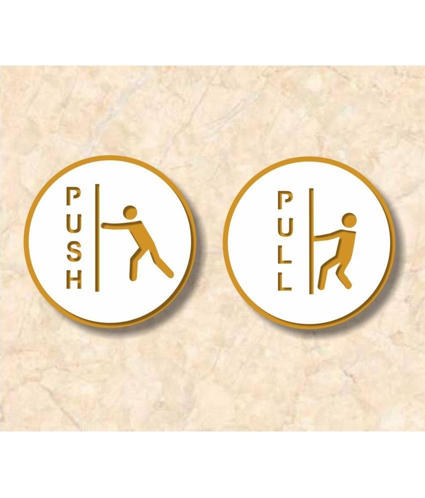 Asmi Collection Self Adhesive Acrylic Pull Push Sign Round Wall Sticker ( 12 x 12 cms ) Asmi Collection Self Adhesive Acrylic Pull Push Sign Round Wall Sticker ( 12 x 12 cms )