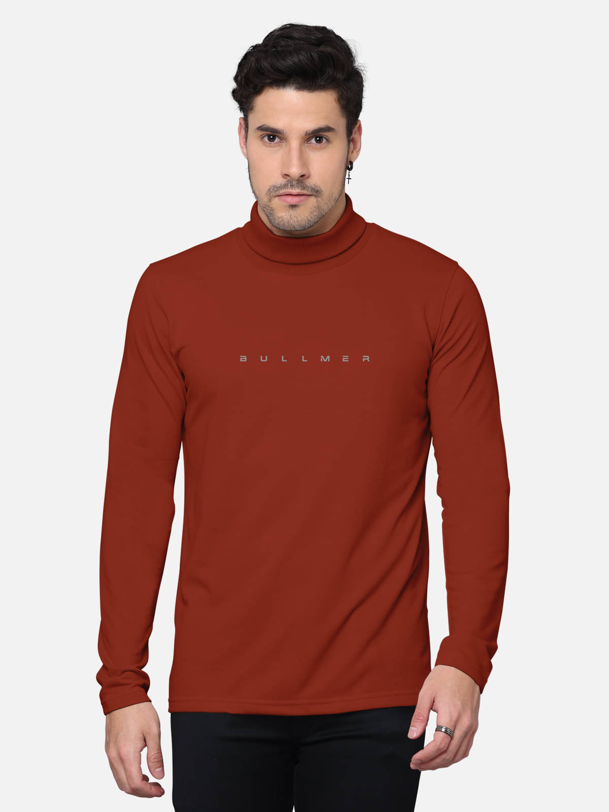 BULLMER Pack of 1 Cotton Blend Regular Fit Men's T-Shirt ( Rust ) BULLMER Pack of 1 Cotton Blend Regular Fit Men's T-Shirt ( Rust )