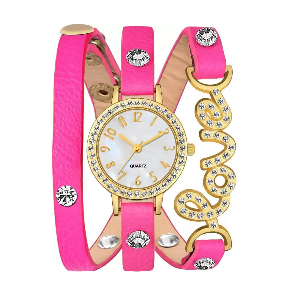     			Cosmic - Pink Leather Analog Womens Watch