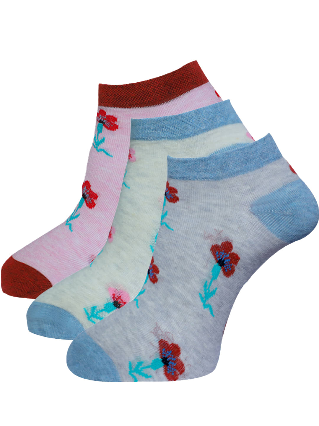 Dollar - Multicolor Cotton Women's Ankle Length Socks ( Pack of 3 ) - Socks | Buy online on ZillyBuy