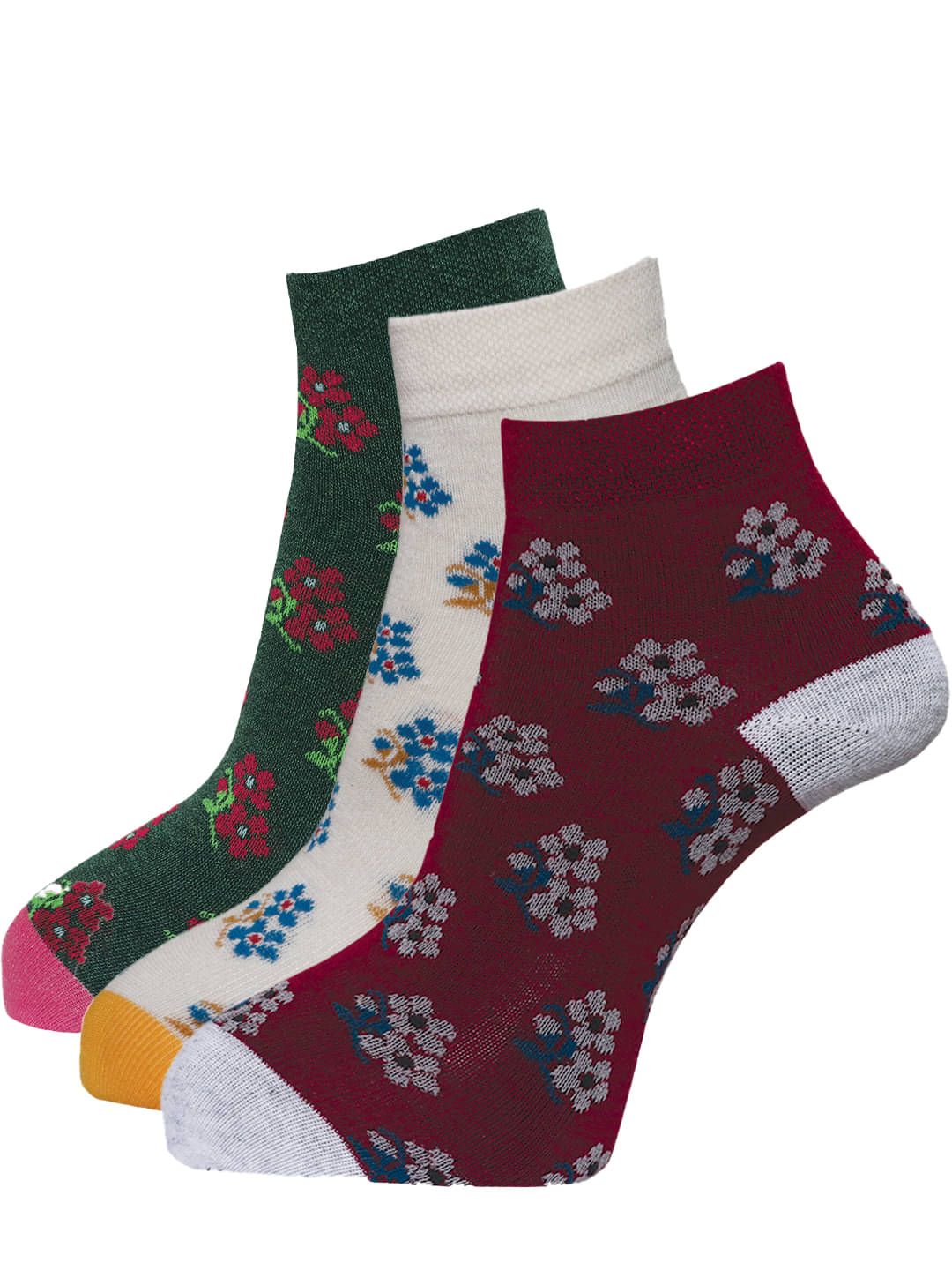 Dollar - Multicolor Cotton Women's Ankle Length Socks ( Pack of 3 ) Dollar - Multicolor Cotton Women's Ankle Length Socks ( Pack of 3 )