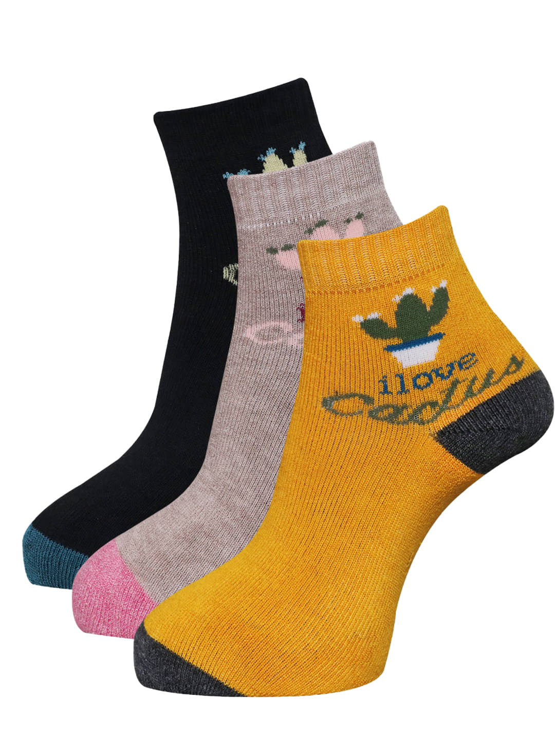 Dollar - Multicolor Cotton Women's Ankle Length Socks ( Pack of 3 ) Dollar - Multicolor Cotton Women's Ankle Length Socks ( Pack of 3 )