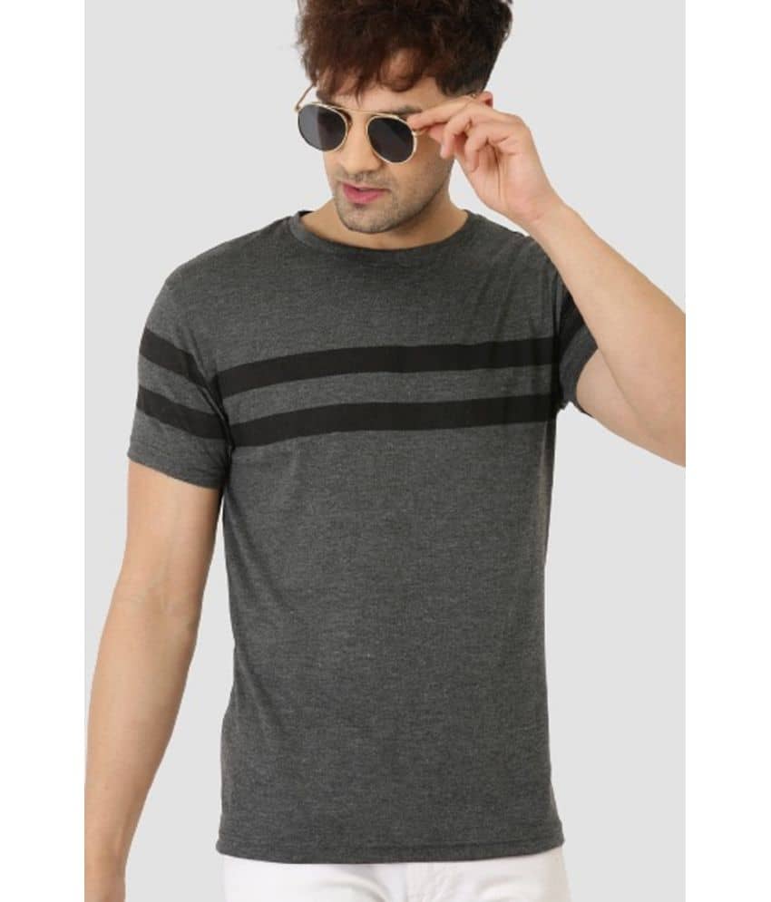 Leotude Pack of 1 Cotton Blend Regular Fit Men's T-Shirt ( Grey )