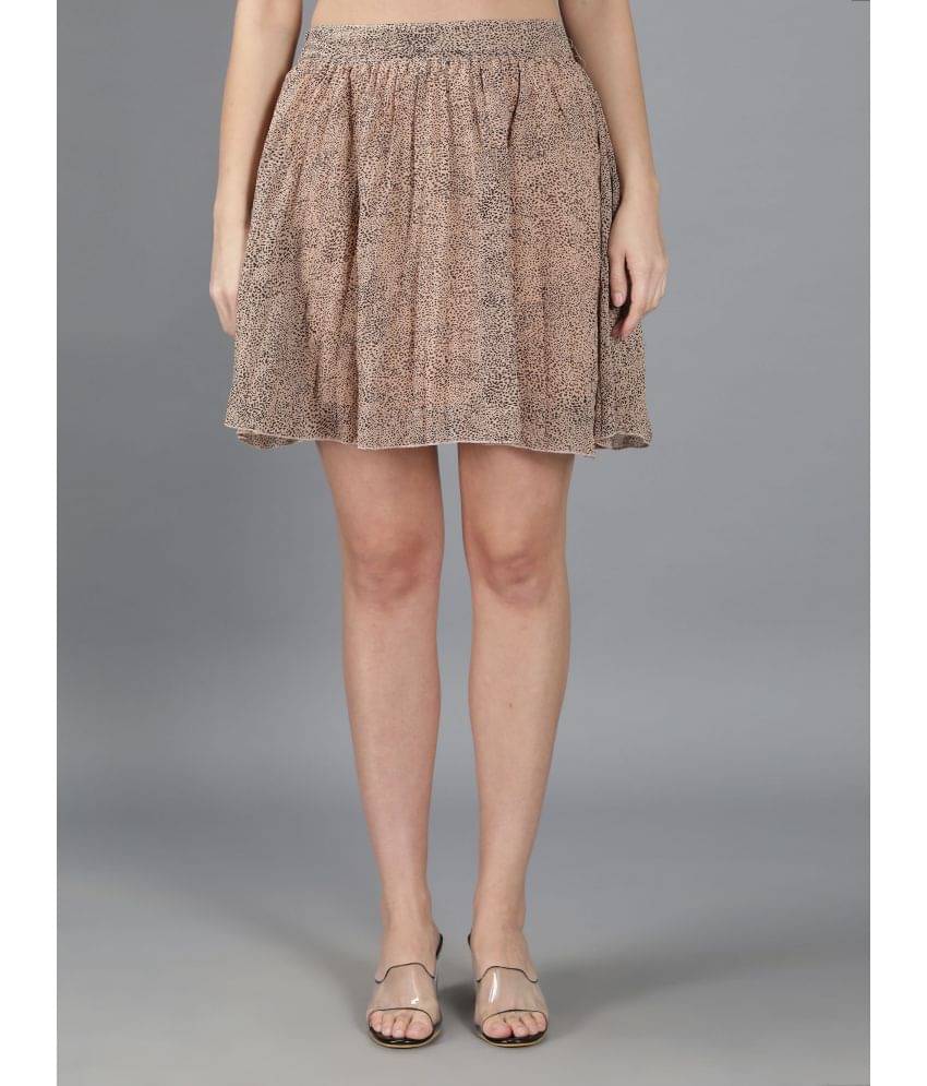     			NUEVOSDAMAS - Peach Georgette Women's Circle Skirt ( Pack of 1 )