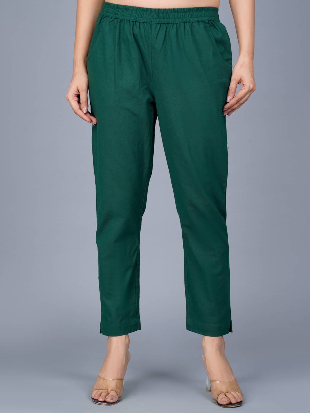     			QuaClo - Green Cotton Regular Women's Casual Pants ( Pack of 1 )