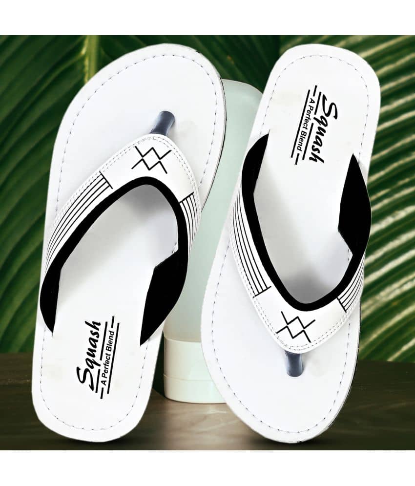 Squash - White Men's Thong Flip Flop