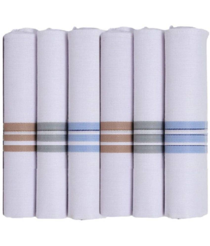     			V VANTRA - White Cotton Men's Handkerchief ( Pack of 6 )