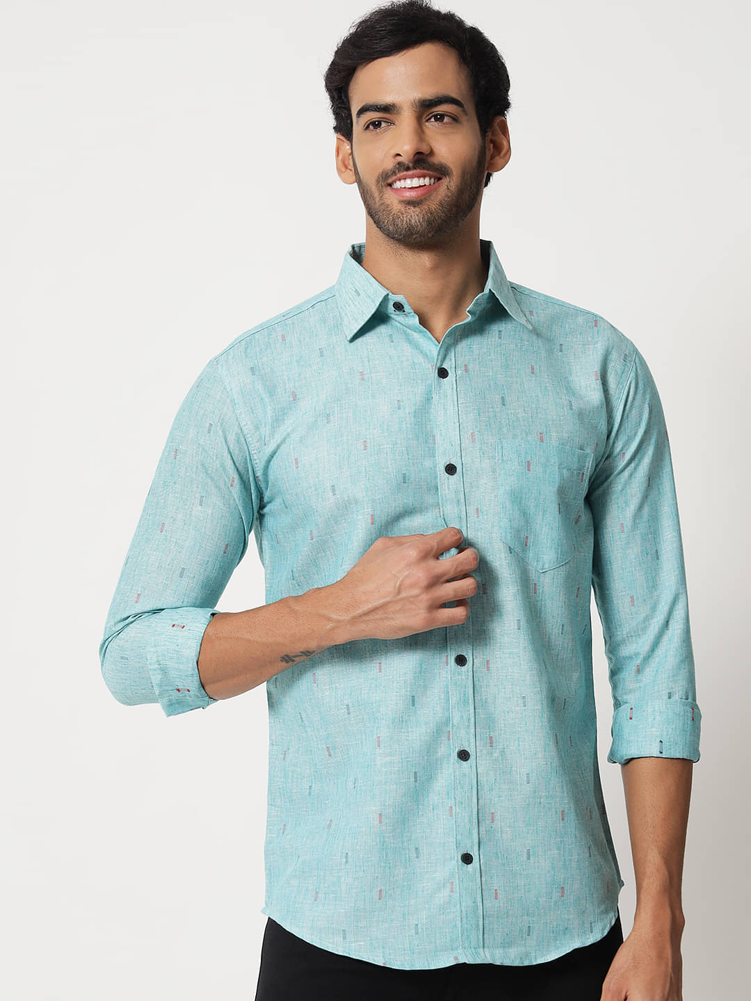 VERTUSY - Light Blue 100% Cotton Regular Fit Men's Casual Shirt ( Pack of 1 )     			VERTUSY - Light Blue 100% Cotton Regular Fit Men's Casual Shirt ( Pack of 1 )