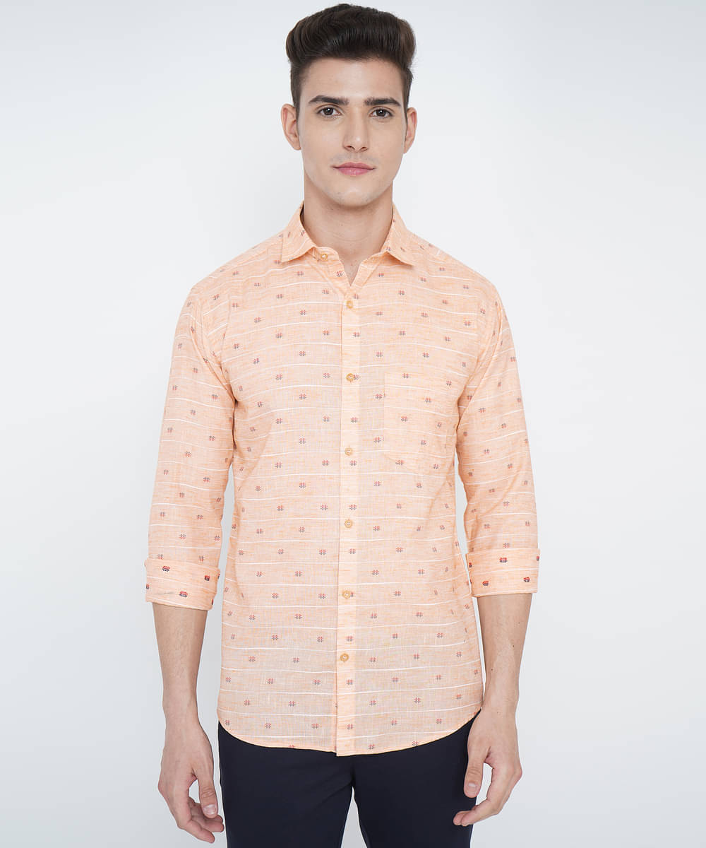     			VERTUSY - Orange 100% Cotton Regular Fit Men's Casual Shirt ( Pack of 1 )