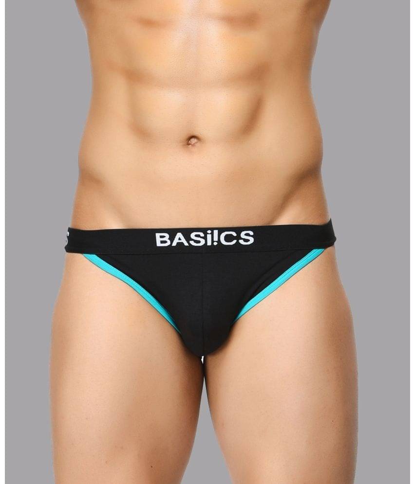 BASIICS By La Intimo Pack of 1 Spandex Briefs For Men's ( Black ) BASIICS By La Intimo Pack of 1 Spandex Briefs For Men's ( Black )