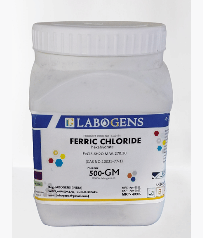 FERRIC CHLORIDE (hexahydrate) 500GM - Stationery | Buy online on ZillyBuy