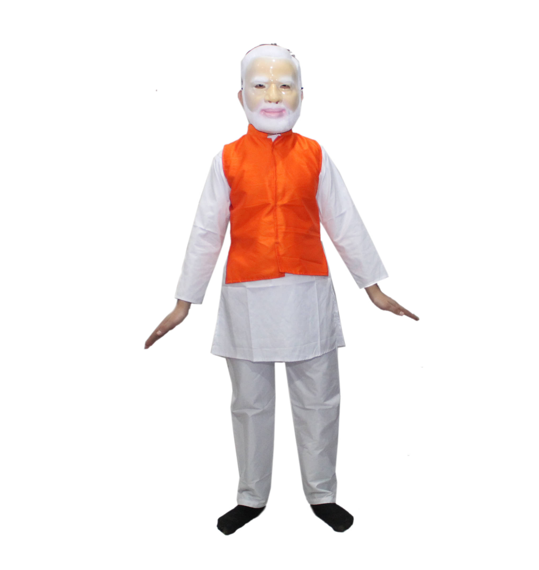     			Kaku Fancy Dresses National Hero Modi Costume -White, 7-8 Years, for Boys
