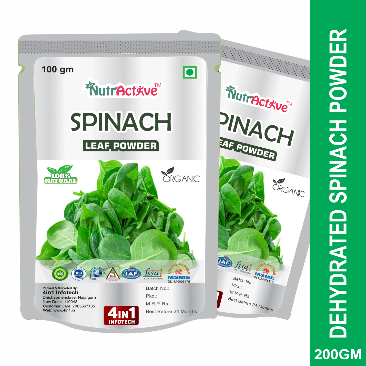 NutrActive Spinach Leaf/ Dry Palak 200 gm Pack of 2 NutrActive Spinach Leaf/ Dry Palak 200 gm Pack of 2